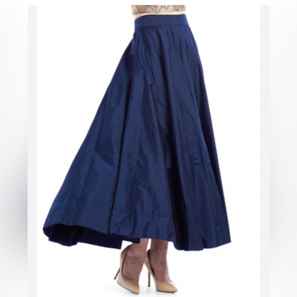 ADOLFO NEWYORK BLUE TAFFETA‎ BALROOM MAXI SKIRT SIZE XS